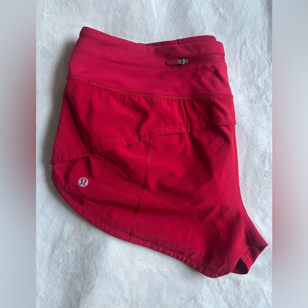 Lululemon Speed Up High-Rise Lined Short 2.5" red sz 8